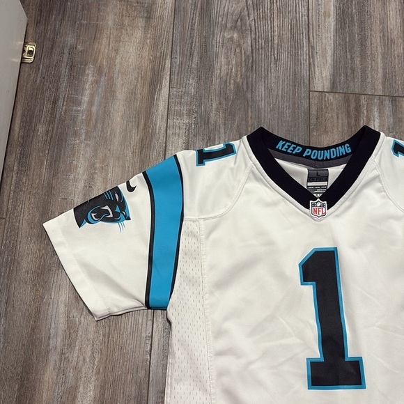 NFL Cam Newton on Field Carolina Panthers Jersey White 14-16 Large - Picture 4 of 6